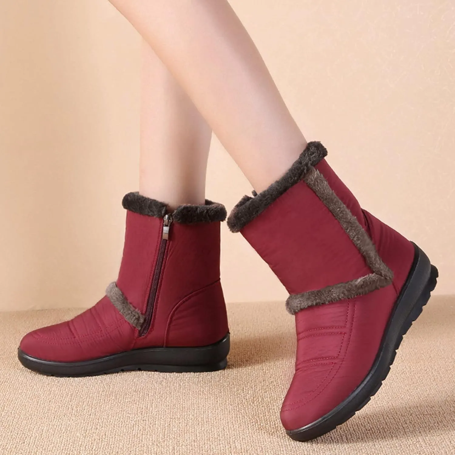 Women's Snow Boots Waterproof Snow Boots Warm Ankle Shoes Cold Weather Outdoor Work Boots Teens Winter Boots
