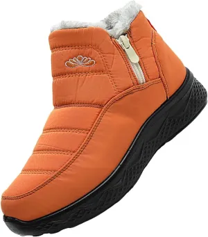 Women's Snow Boots with Heels Waterproof Slip On Boots Ladies Womens Warm Fur Lined Barefoot Shoes Grounded Footwear Hiking Rain Boots Women Mens Snow Booties