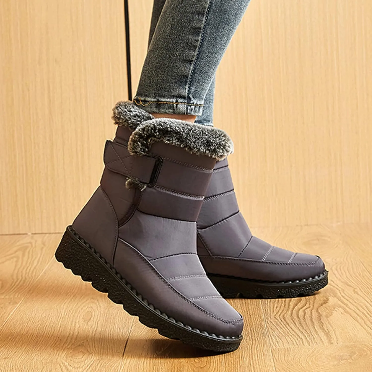 Women's Snow Boots Womens Ankle Boots with Arch Support for Snow Winter Boots Waterproof Cold Weather Waterproof Walking Boots Women Lightweight Waterproof Womens Boots Wide