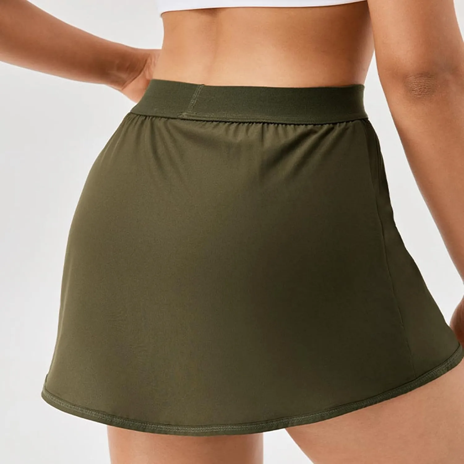 Women's Tennis Mini Skirts Elastic High Waisted Athletic Yoga Skorts Lightweight Running Workout Built in Shorts Skirt