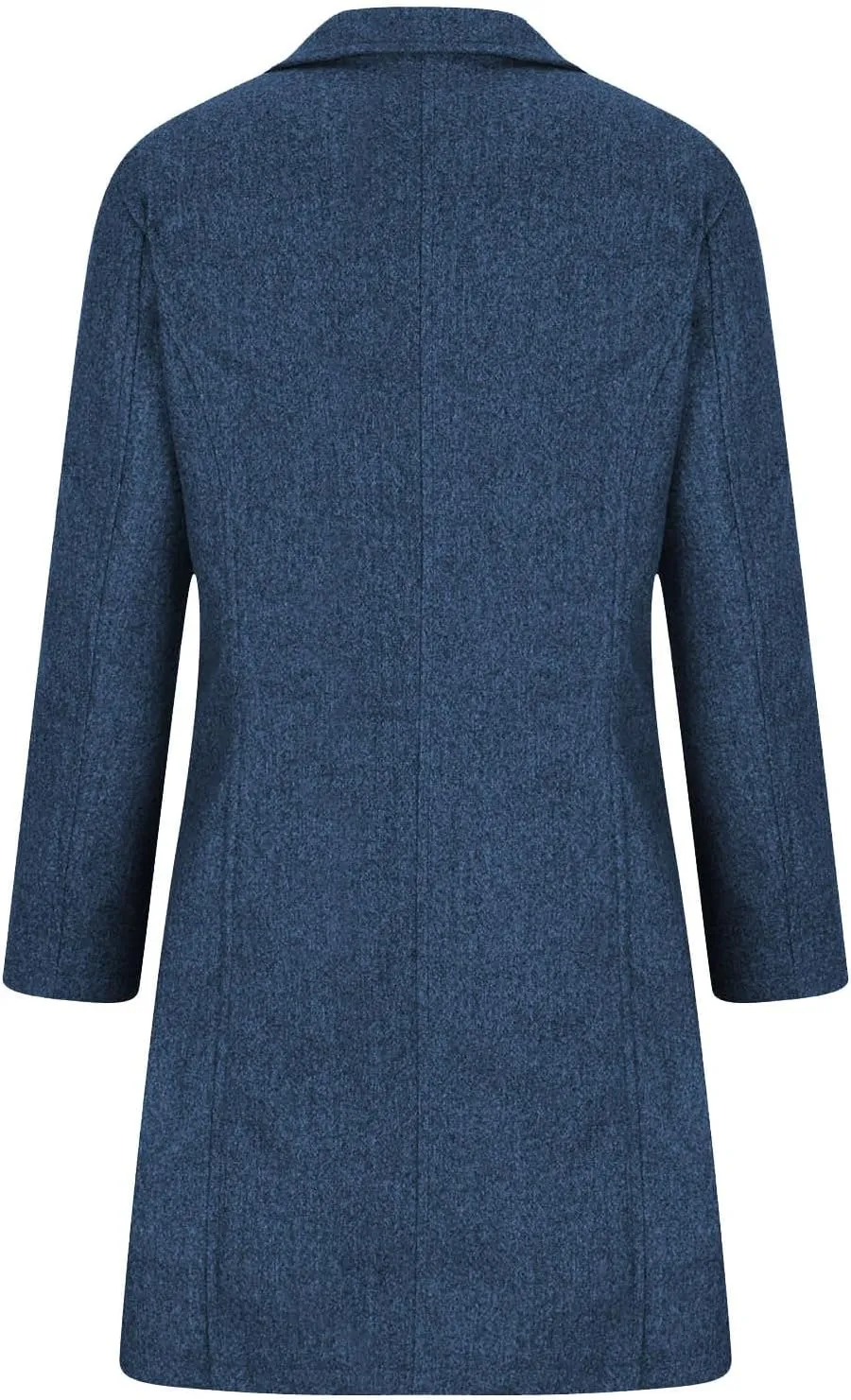 Women's Thicken Single Breasted Pea Coat Stand Collar Mid Long Wool Coats with Pockets Casual Trench Coat Overcoat