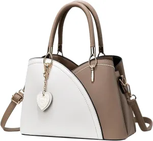 Women's Trendy Tote Bags Designer Satchel Handbags Top-Handle Purses with Strap Designer Purse for Women(Khaki)