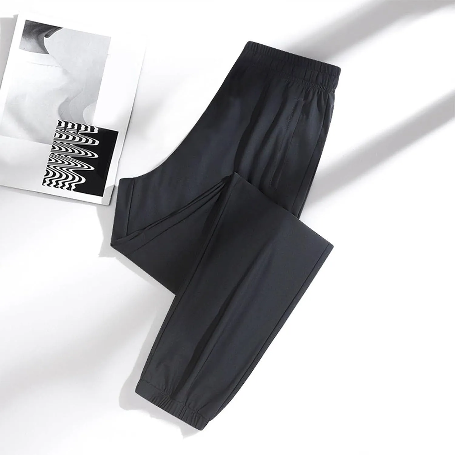 Women's Ultra-Stretch Beeswan Pants Quick-Dry Breathable Trousers with Elasit Waist & Pockets for Yoga, Casual Comfy