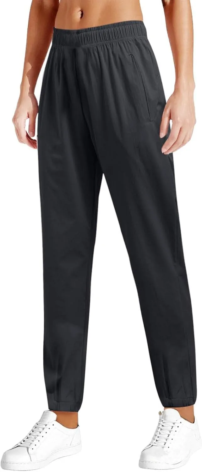 Women's Ultra-Stretch Beeswan Pants Quick-Dry Breathable Trousers with Elasit Waist & Pockets for Yoga, Casual Comfy