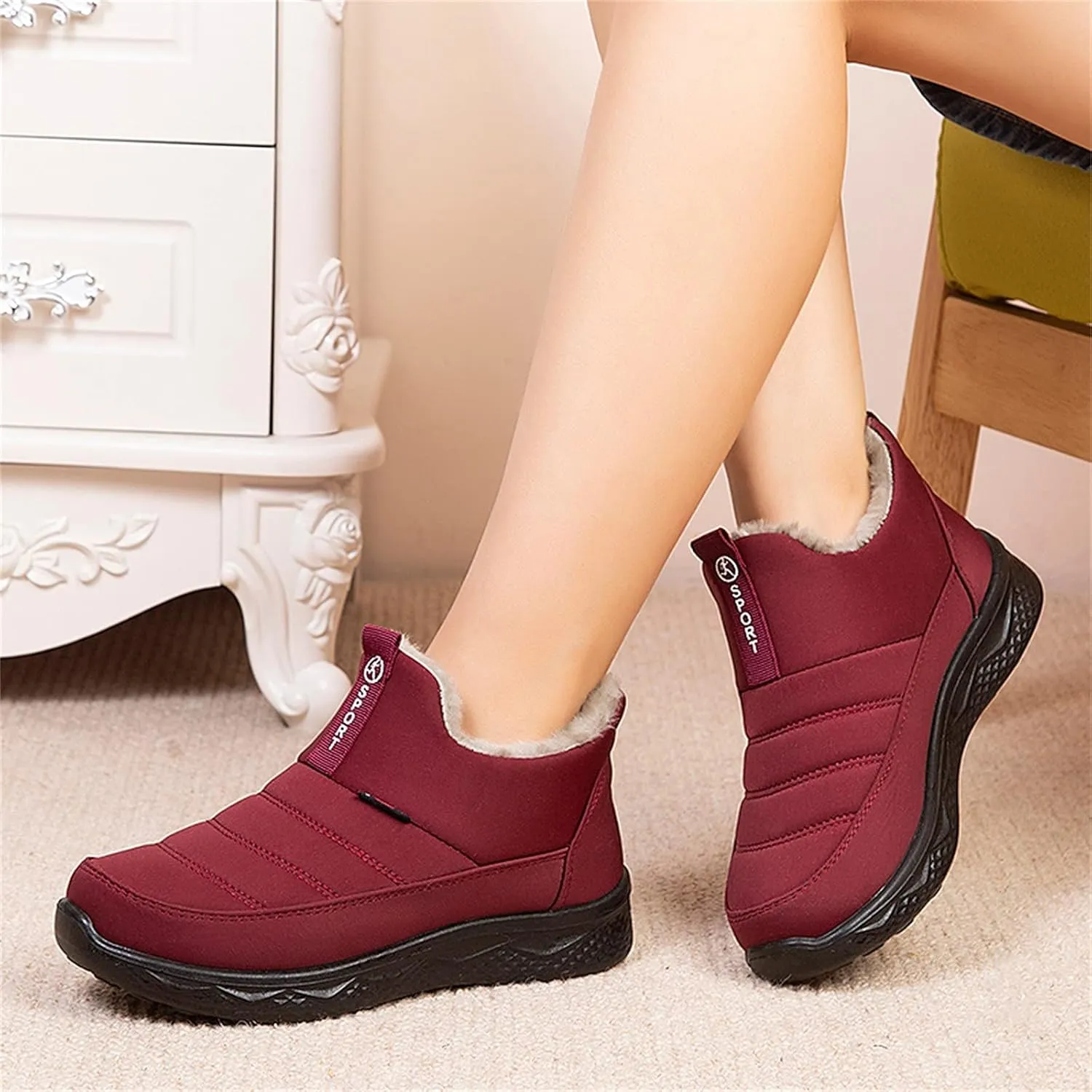 Womens Waterproof Winter Boots Wide Width Womens Winter Boots Wide Width Snow Boots for Women Wide Waterproof Womens Winter Snow Walking Shoes Botas Impermeables Para Mujer De Trabajo