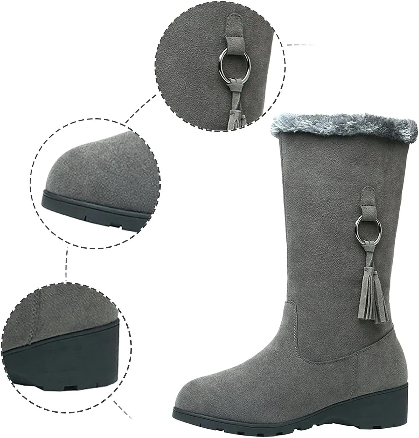 Women's Waterproof Winter Snow Boots with Side Zipper - 2024 Fashion Lightweight Hiking Boots for Cold Weather