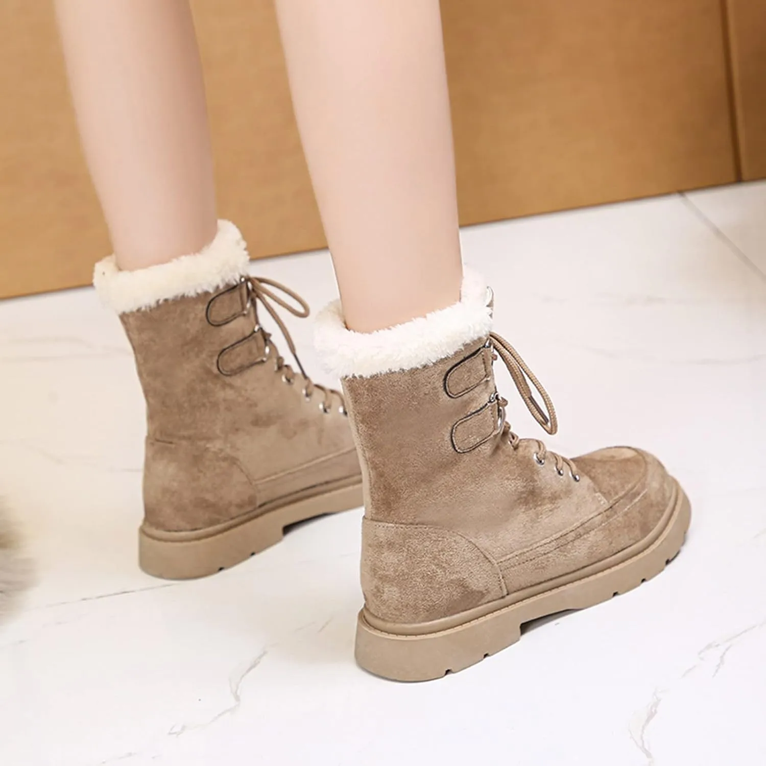 Women's Wide Width Waterproof Snow Boots Winter Walking Boots for Women Waterproof Wide Womens Winter Snow Boots Size 8 Winter Boot Women Slip on Botas Invierno Para Mujer Pie Ancho