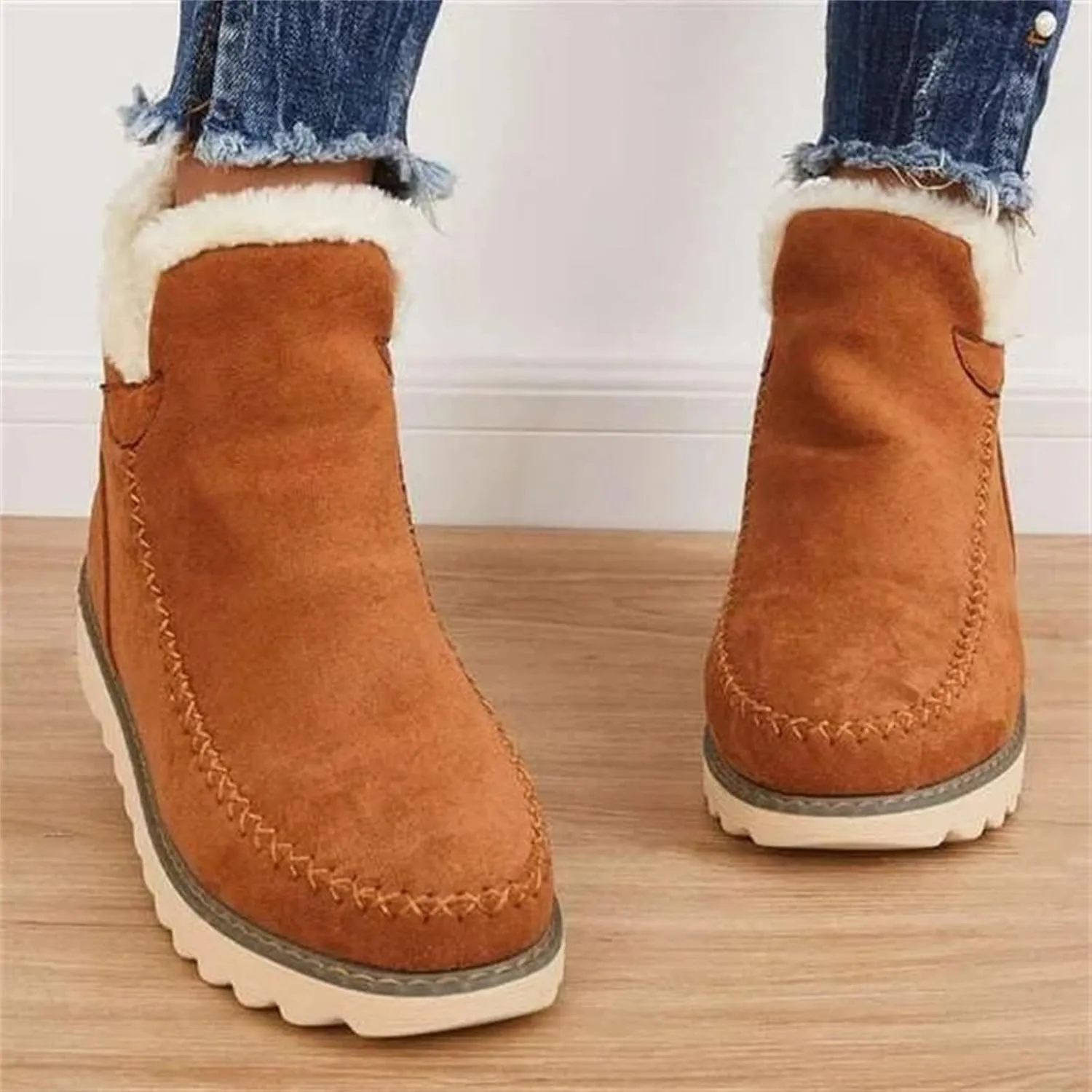 Womens Winter Boots Waterproof Wide Leg Women's Waterproof Boots Tall Winter Boots for Women 2023 No Heel Pink Winter Boots for Women Heels Warm Snow Boots for Women