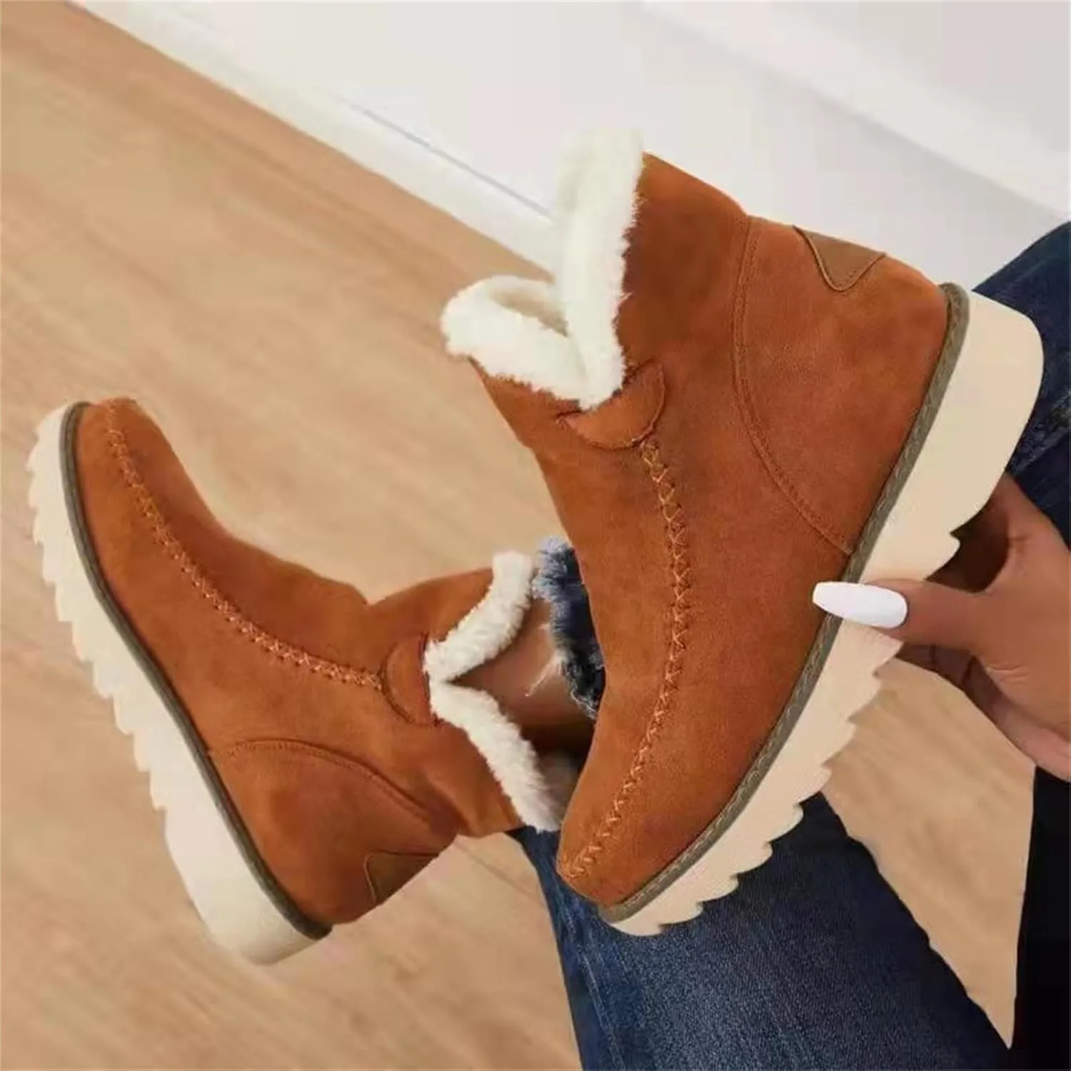Womens Winter Snow Boots Waterproof Black Ankle Snow Boots for Women Snow Boots Womens Slip on Womens Tall Rubber Boots Waterproof Womens Winter Ankle Boots Wide