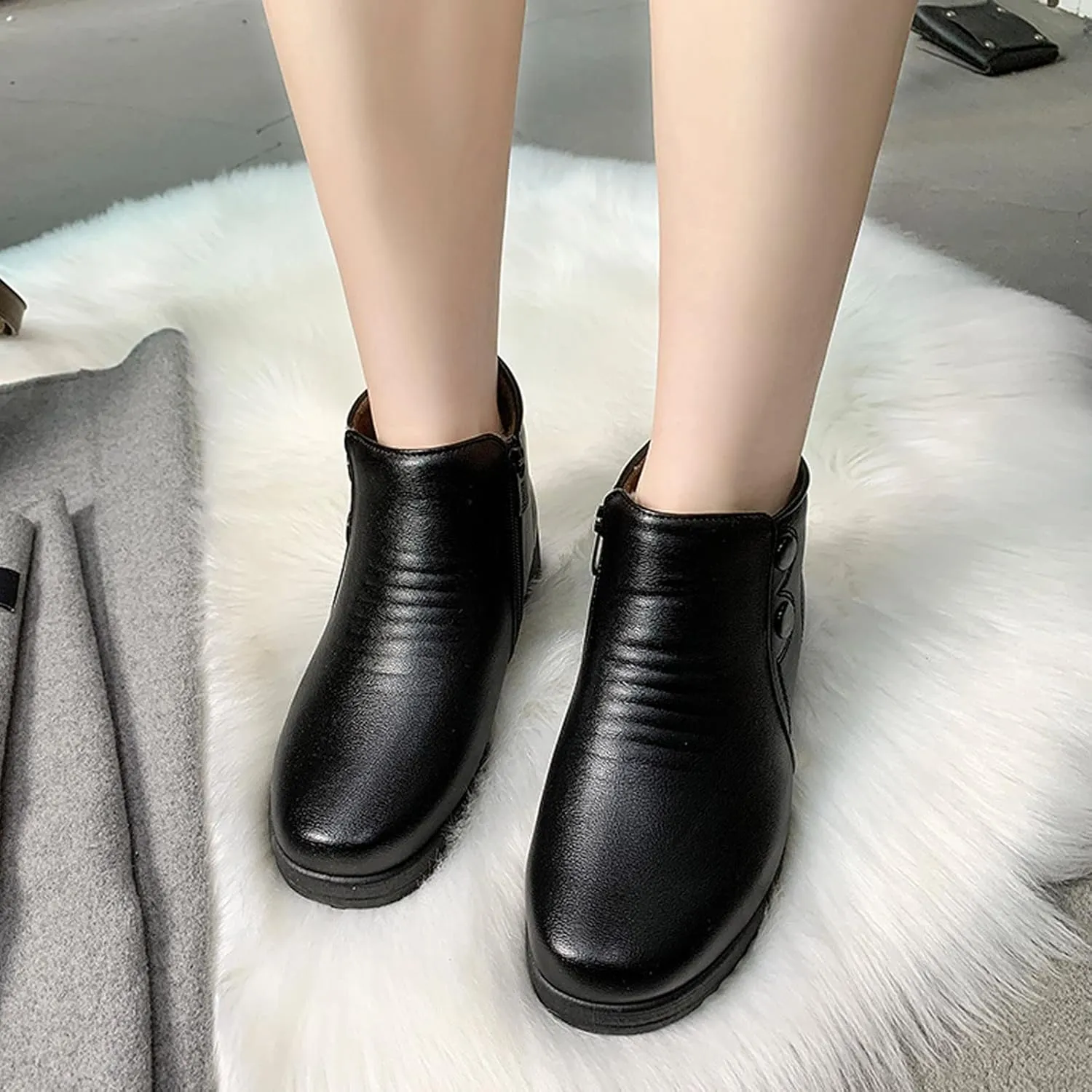 Womens Winter Snow Boots Waterproof Hiking Boots Work Ankle Booties Comfortable Plush Lined Snow Boots Work Boots for Men