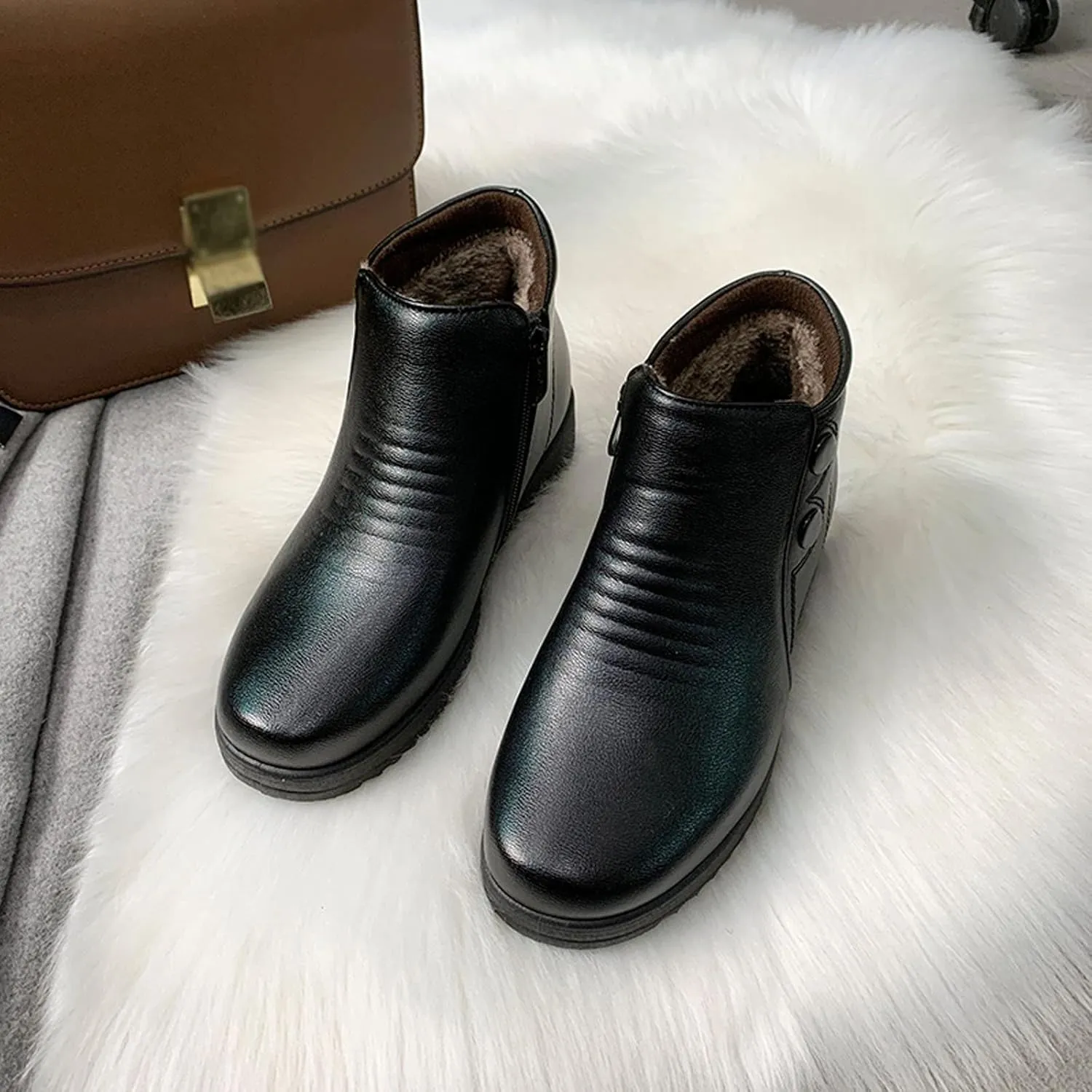 Womens Winter Snow Boots Waterproof Hiking Boots Work Ankle Booties Comfortable Plush Lined Snow Boots Work Boots for Men