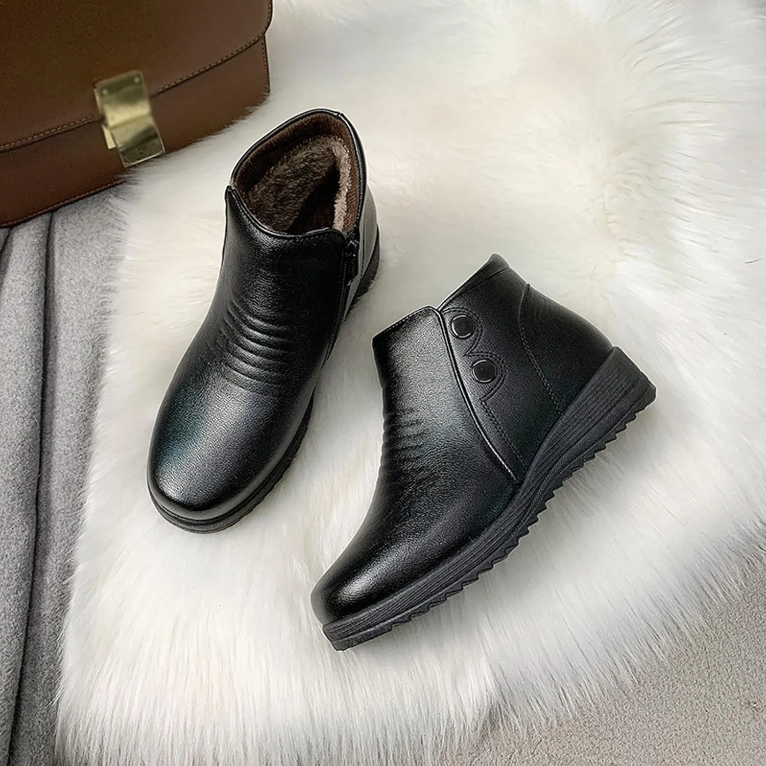 Womens Winter Snow Boots Waterproof Hiking Boots Work Ankle Booties Comfortable Plush Lined Snow Boots Work Boots for Men