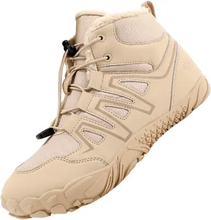 Womens Winter Sport Waterproof Boots Snow Boots Fur Lined Warm Ankle Boots Slip On Fuzzy Hiking Booties