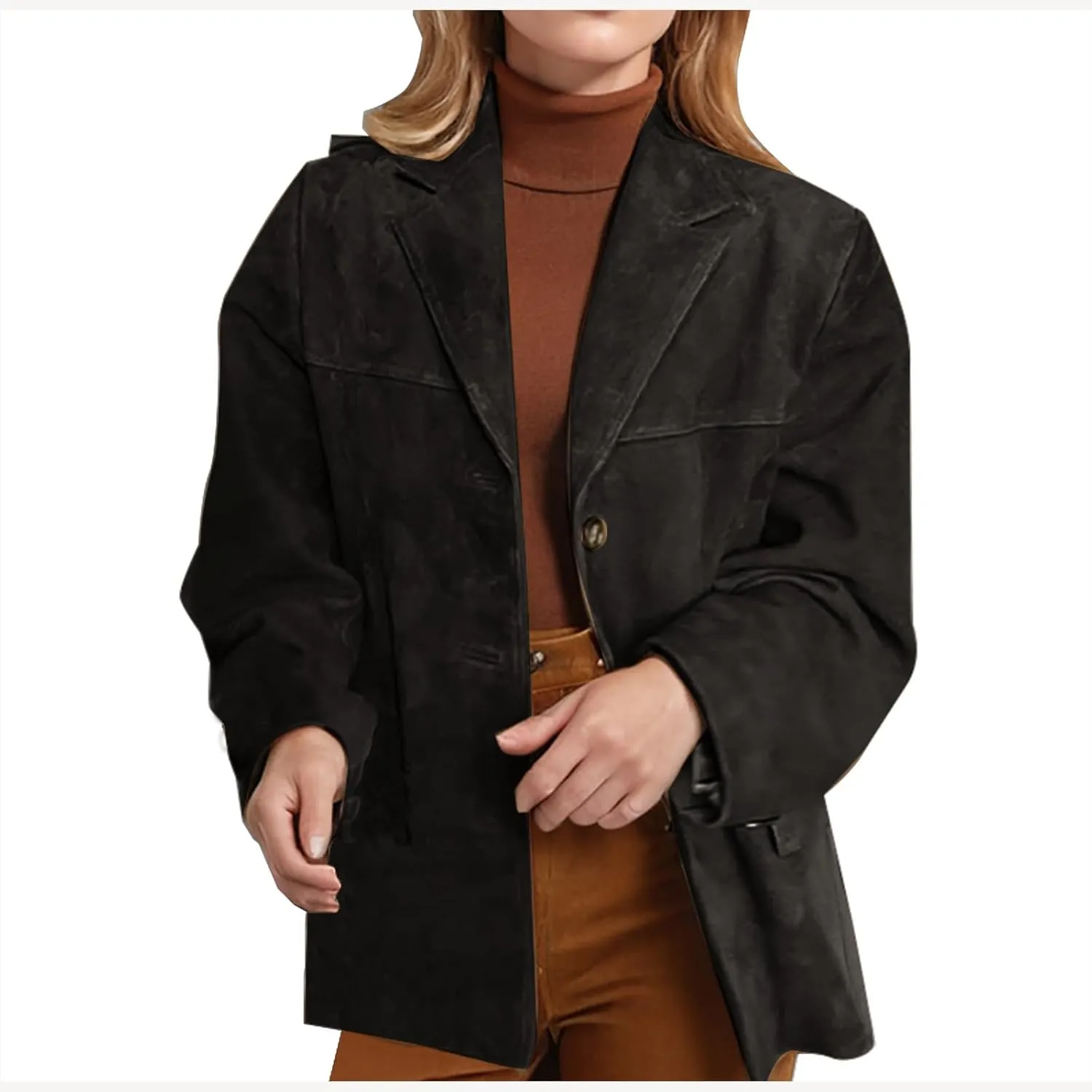 Work Business Suede Jackets for Women Faux Leather Jacket Blazer Y2k Outerwear Winter Ladies Vintage Blazer Jackets