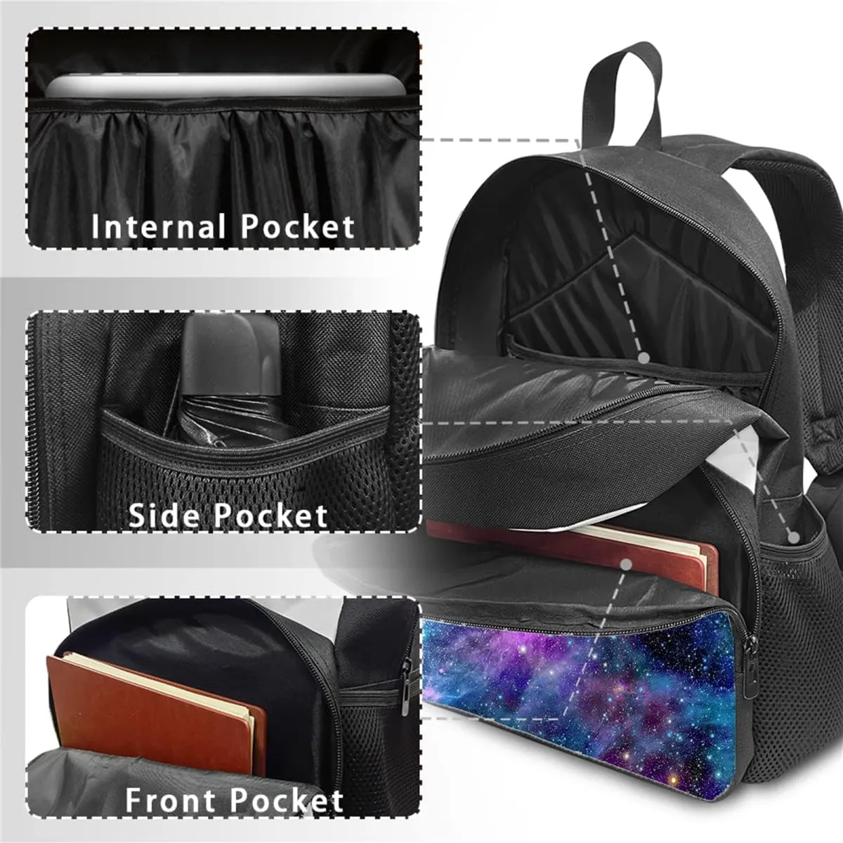 ZOUTAIRONG Black Girl Backpacks for School Elementary African American Lunch Bags for Women Kids School Bags 10-12 Years Old, Angel Princess Bookbag Pencil Case
