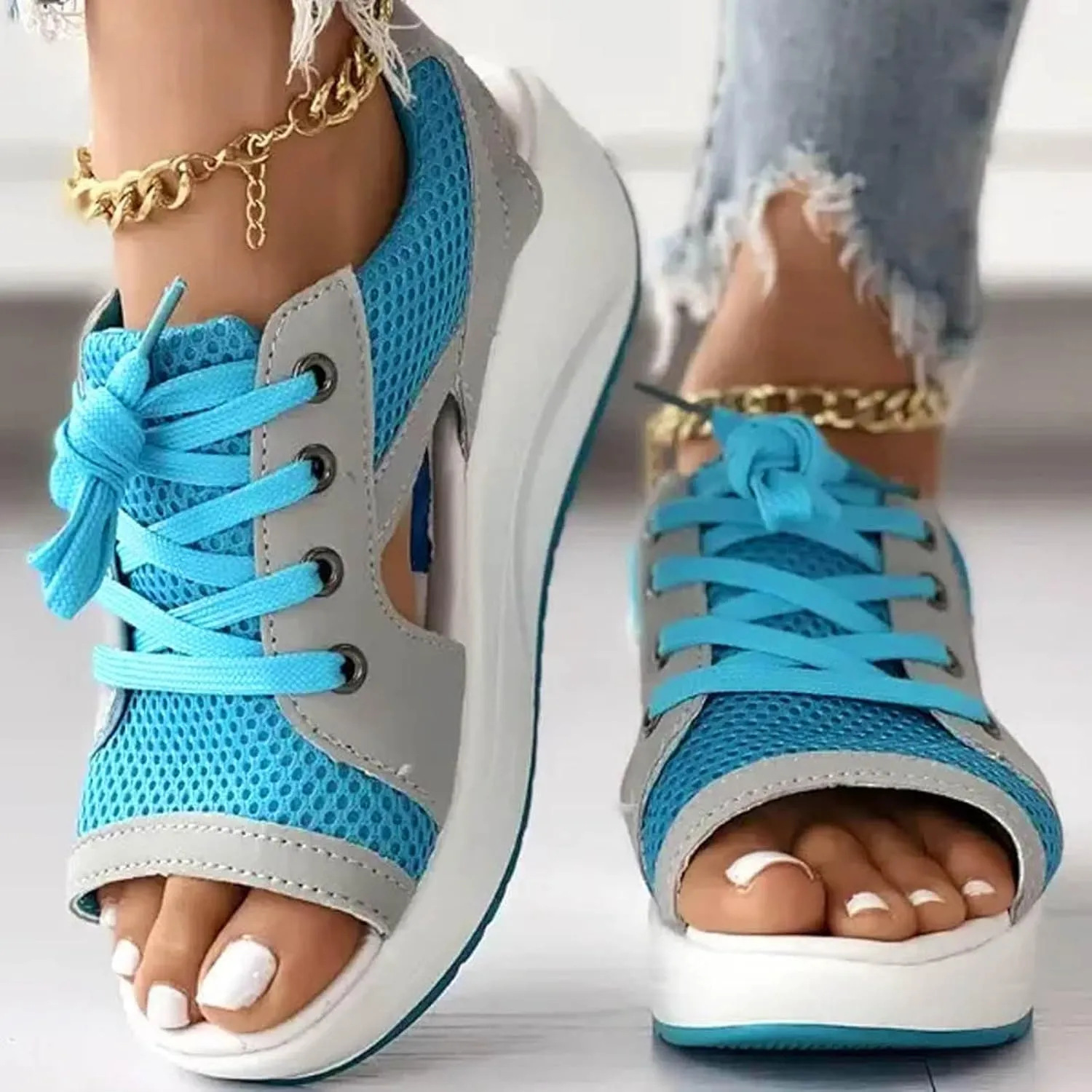 ZSpzx Orthopedic Sandals for Women 2025 Comfortable Arch Support Ladies Recovery Sport Outdoor Lace Up Plantar Fasciitis Wedge Dressy Summer Walking Womens Shoes for Outdoor Travel
