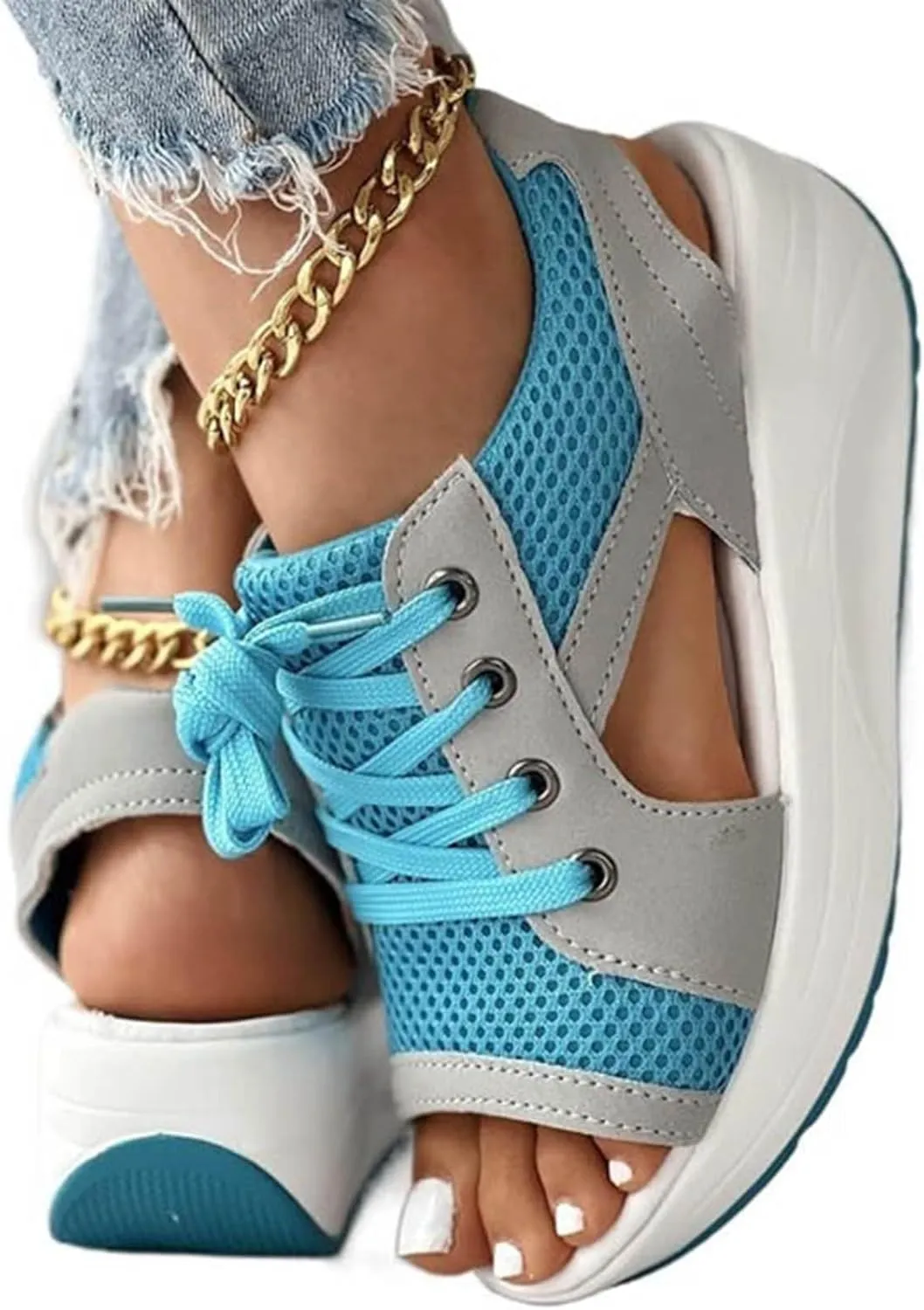 ZSpzx Orthopedic Sandals for Women 2025 Comfortable Arch Support Ladies Recovery Sport Outdoor Lace Up Plantar Fasciitis Wedge Dressy Summer Walking Womens Shoes for Outdoor Travel